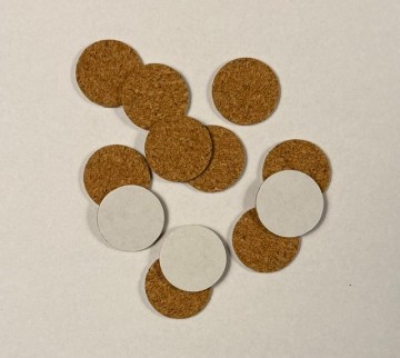 Kurk schijfjes 20mm zelfklevend