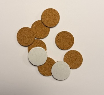Kurk schijfjes 30mm zelfklevend 1