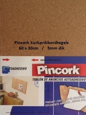 Pincork zelfklevend prikbord naturel
