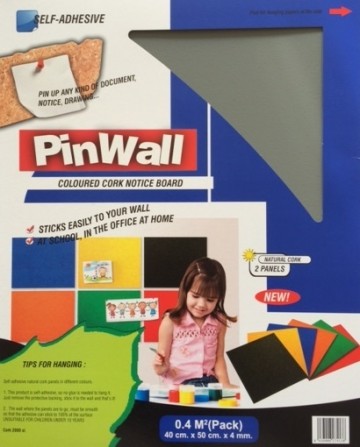 Pinwall zelfklevend prikbord donkergrijs